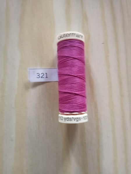 Fil Guterman pour tout coudre - 100 m -  Rose vif N° 321