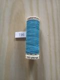 Fil Guterman pour tout coudre - 100 m - Bleu N° 736
