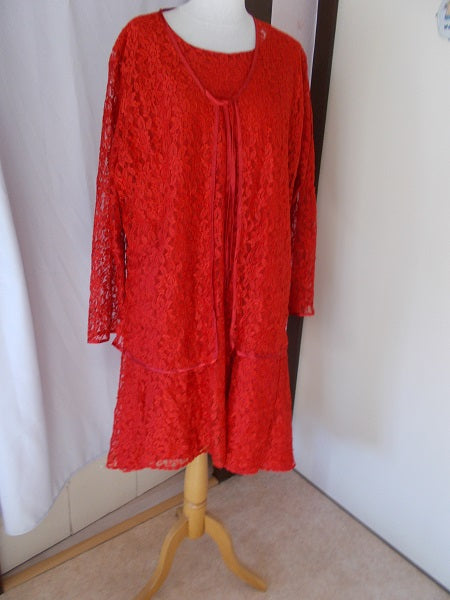 Ensemble Robe / Boléro d'été Vintage Femme Taille 52/54 - Réf 7370