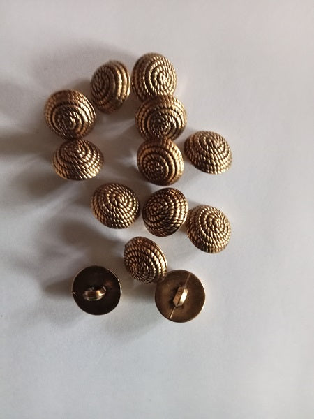 Lot 13 boutons en Laiton doré Vintage - 13 mm - Réf BP11