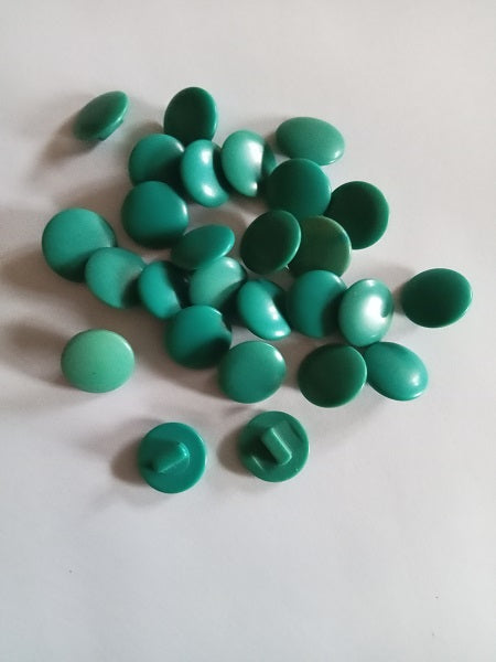 Lot 27 petits boutons à pied vert Vintage - 11 et 16 mm - Réf BP17
