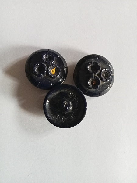 Lot 3 boutons à pied céramique Vintage - 22 mm - Réf BP34