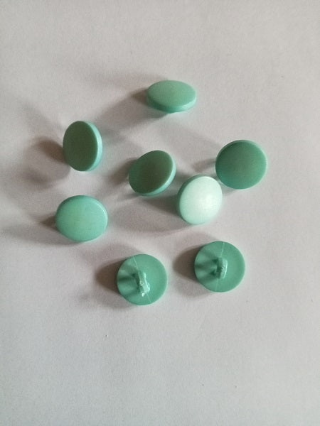 Lot 8 petits boutons à pied Bleu vert  Vintage - 14 mm - Réf BP41