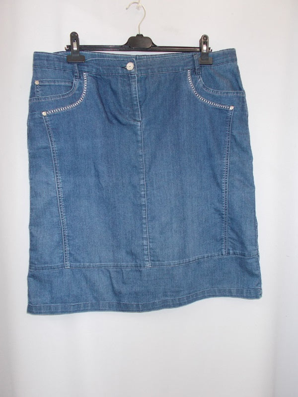 Jupe en Jean indigo - Taille 50 - Femme - Réf : 6339