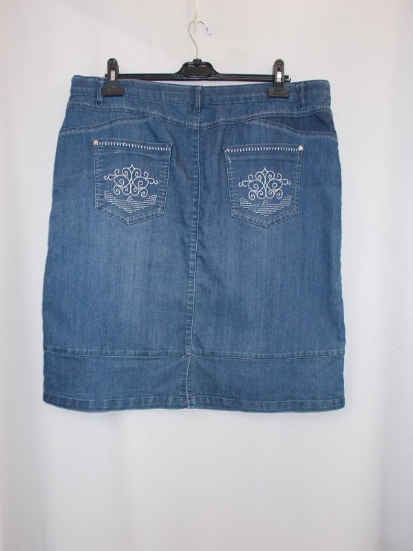 Jupe en Jean indigo - Taille 50 - Femme - Réf : 6339
