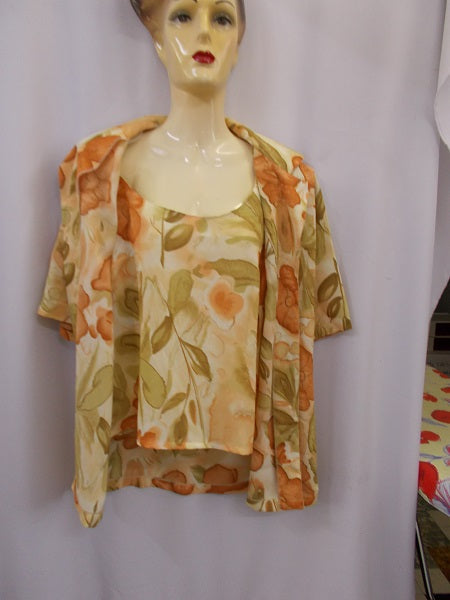 Ensemble Top + Surchemise d'été  Rétro  Femme - Taille 40/42 - Réf : 6417