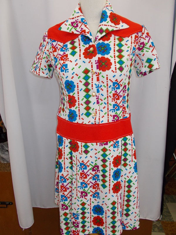 Robe imprimée Vintage année 70 Femme - Réf : 6628