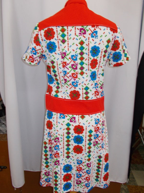Robe imprimée Vintage année 70 Femme - Réf : 6628