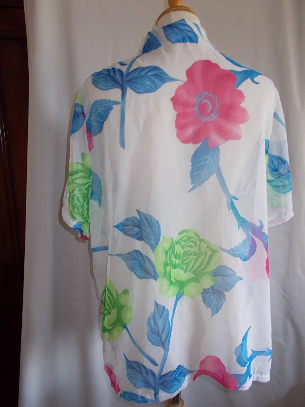 Surchemise Vintage à fleurs - Femme - Taille unique - Réf 7190