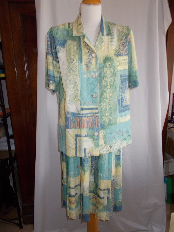 Tailleur Vintage veste / robe Femme - Taille 46 - Réf 7202