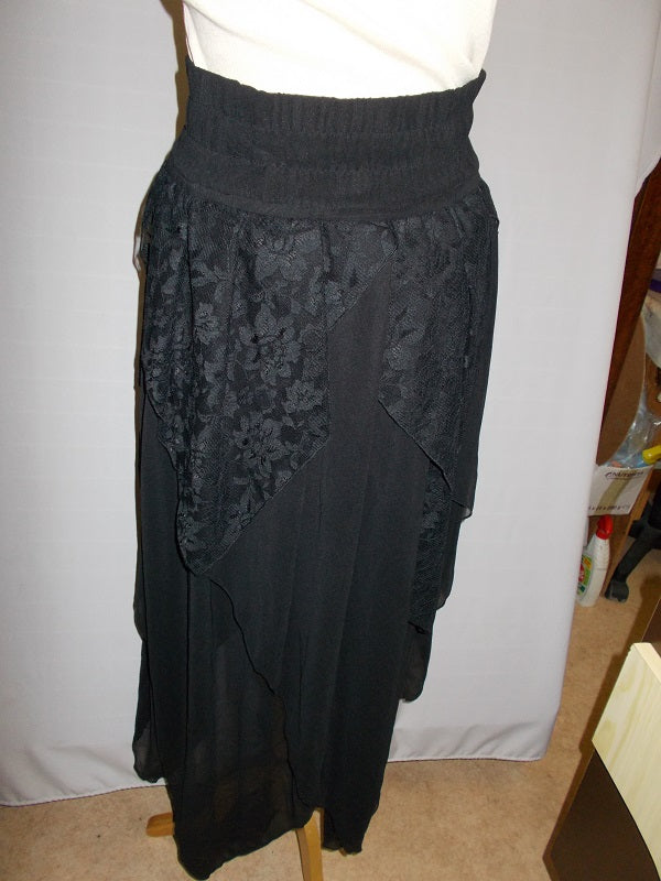 Jupe voilage et dentelle Vintage Femme - Taille unique - Réf 7338