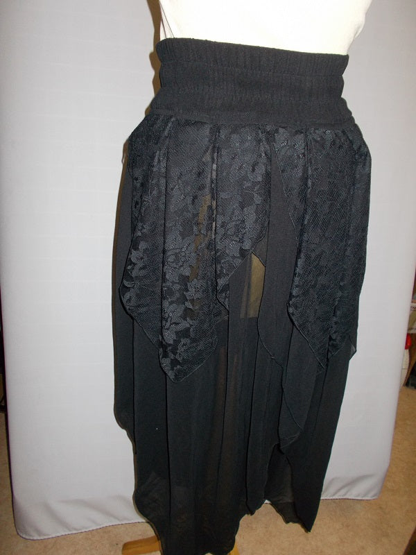 Jupe voilage et dentelle Vintage Femme - Taille unique - Réf 7338