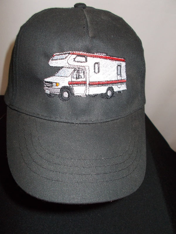 Casquette brodée " Camping car " - Création artisanale - Réf : Syl 3